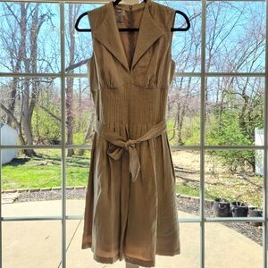 Maggy L Vintage Dress Champagne Gold 10 Petite Knee Length Fit-and-Flare